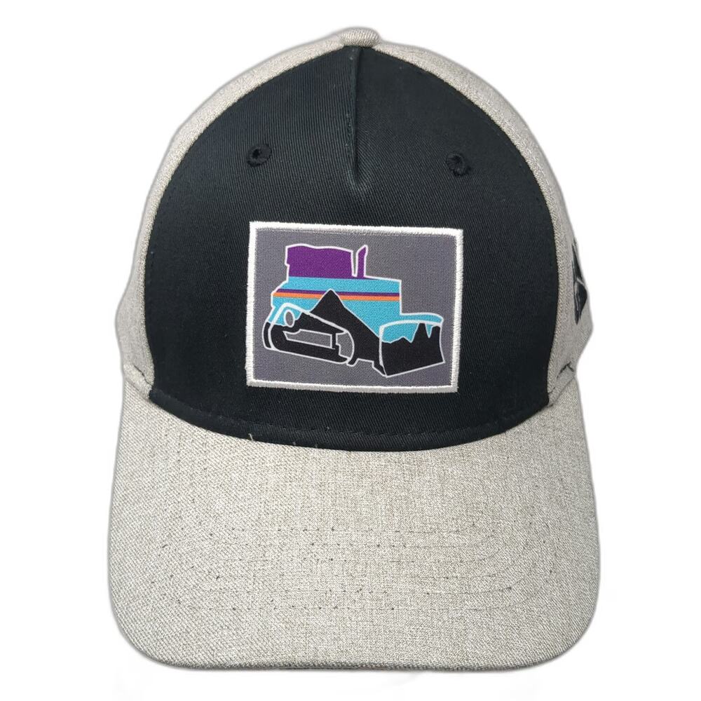 Caterpillar 5 Panel Gray One Size Snapback Bulldozer Graphic Patch Hat